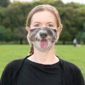 Shaggy Hair Dog Tongue Bottom Face Adult Cloth Face Mask (Outside)
