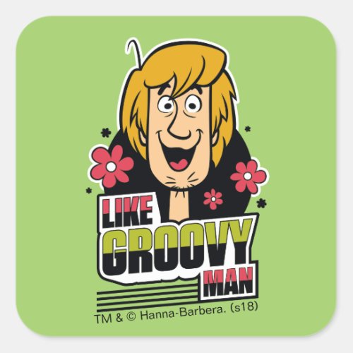 Shaggy Like Groovy Man Graphic Square Sticker