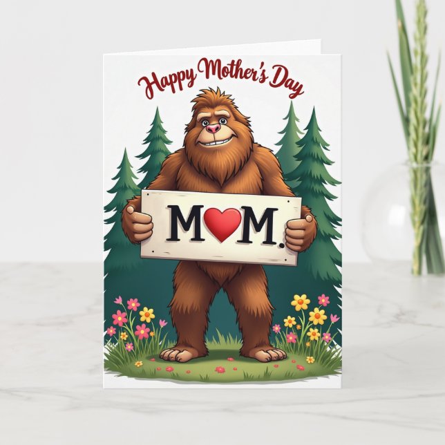 Shaggy Mom Heart Illustration Card (Front)