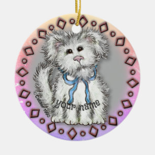 Shaggy Puppy Dog   Ceramic Ornament