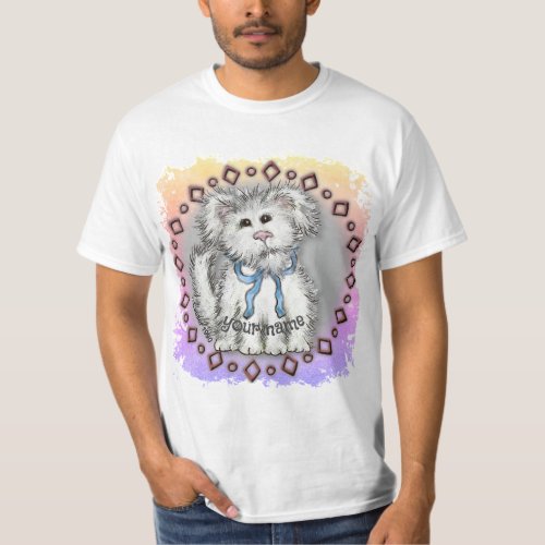 Shaggy Puppy Dog  custom name  T_Shirt
