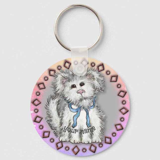 Shaggy Puppy Dog  Keychain (Front)