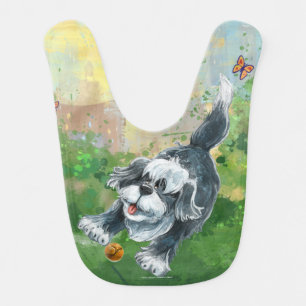Shaggy Sheep Dog Baby Bib