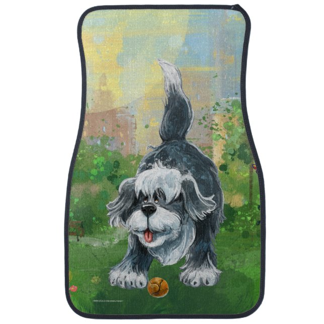 Shaggy Sheep Dog Car Floor Mat (Front)