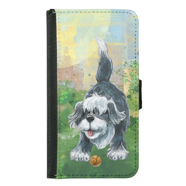 Shaggy Sheep Dog Electronics Samsung Galaxy Wallet Case (Front)