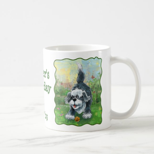 Shaggy Sheep Dog Party Center Coffee Mug (Right)