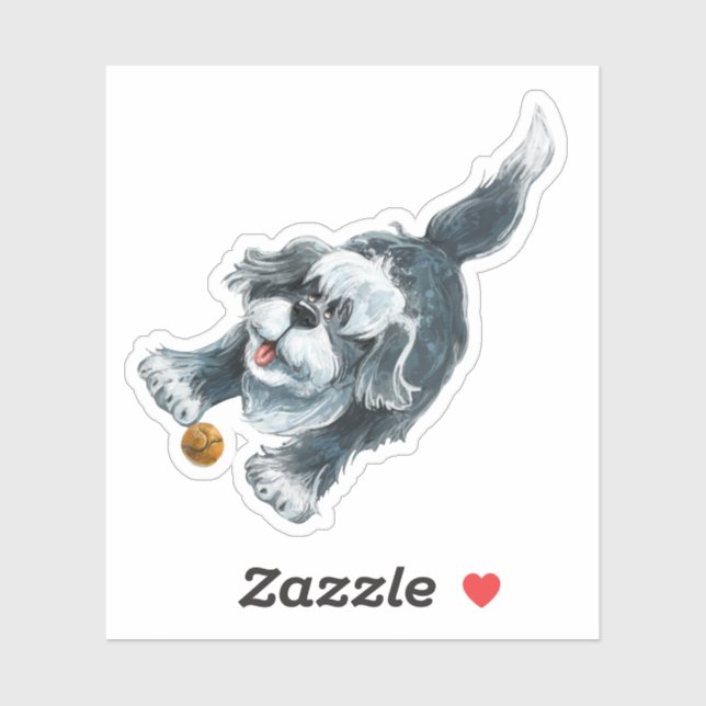 Shaggy Sheep Dog Stationery Sticker (Sheet)