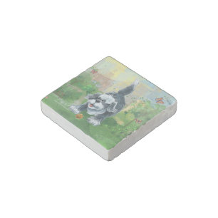 Shaggy Sheep Dog Stone Magnet