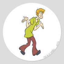 Shaggy Shrug Classic Round Sticker