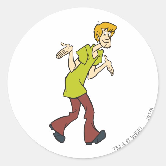 Shaggy Shrug Classic Round Sticker (Front)
