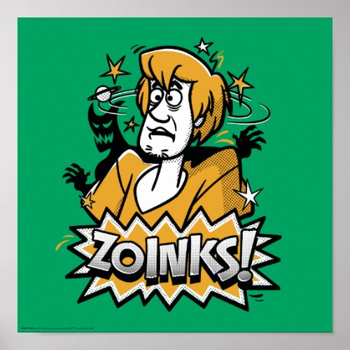Shaggy Zoinks Halftone Graphic Poster
