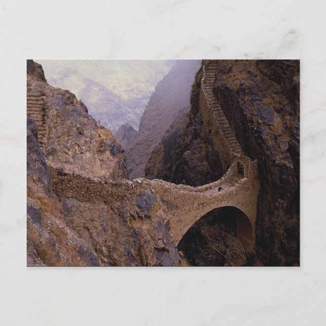Shahara Bridge, 9000 ft. chasm, Yemen Postcard (Front)