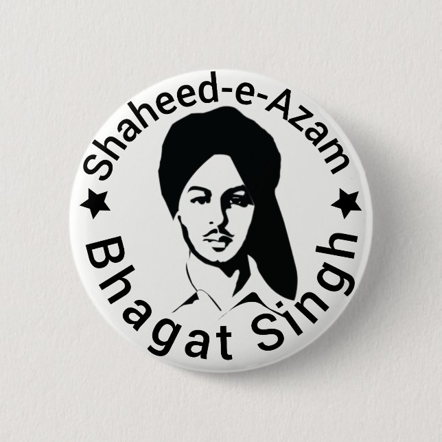 Shaheed-e-Azam Bhagat Singh Pinback Button (Front)