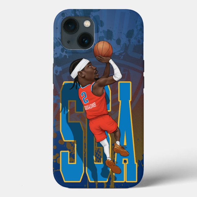 Shai Gilgeous-Alexander Caricature Case-Mate iPhone Case (Back)