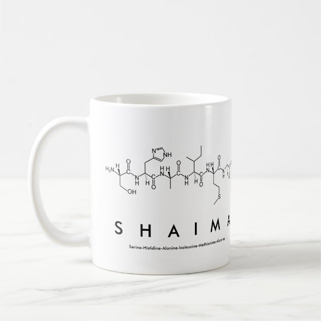Shaima peptide name mug (Left)