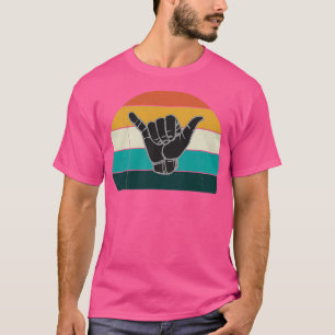 Shaka And Surf Sign Cool Vintage Surfer T-Shirt
