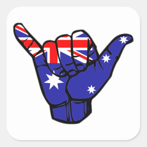 Shaka Australia Flag Square Sticker
