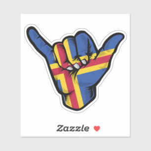 Shaka Hand Aland Flag Good Vibes Sticker