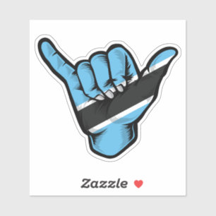 Shaka Hand Botswana Flag Good Vibes Sticker