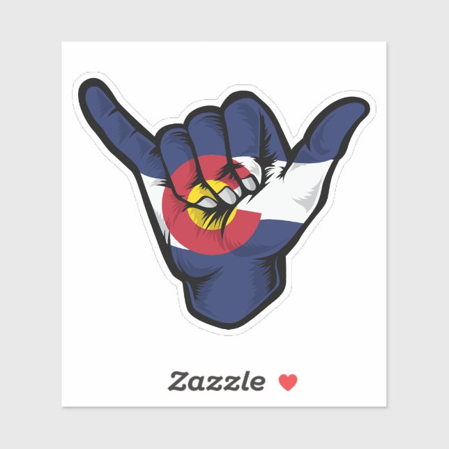 Shaka Hand Colorado Flag Good Vibes Sticker (Sheet)
