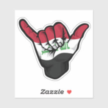 Shaka Hand Iraq Flag Good Vibes Sticker