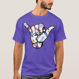 Shaka Hand pattern Skateboarding T-Shirt