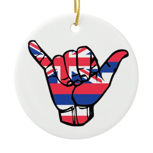Shaka Hawaii Flag Ceramic Ornament