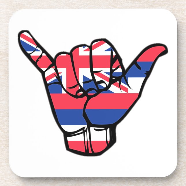 Shaka Hawaii Flag Drink Coaster (Front)