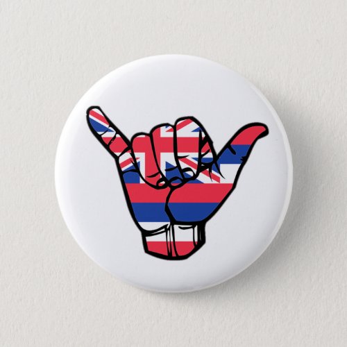 Shaka Hawaii Flag Pinback Button