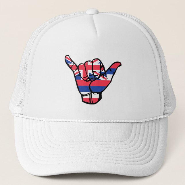 Shaka Hawaii Flag Trucker Hat (Front)