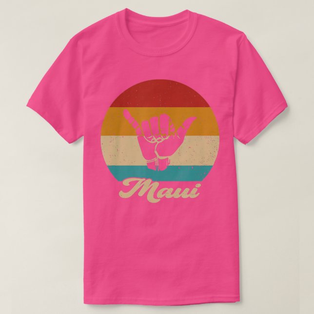 Shaka Maui Hawaii Hang Loose Aloha Hawaiian Retro  T-Shirt (Design Front)