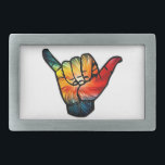 Shaka Rainbow Belt Buckle<br><div class="desc">Color your shaka!</div>