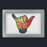 Shaka Rainbow Belt Buckle<br><div class="desc">Color your shaka!</div>