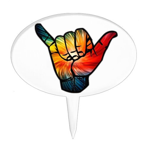 Shaka Rainbow Cake Topper