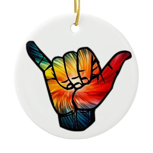 Shaka Rainbow Ceramic Ornament