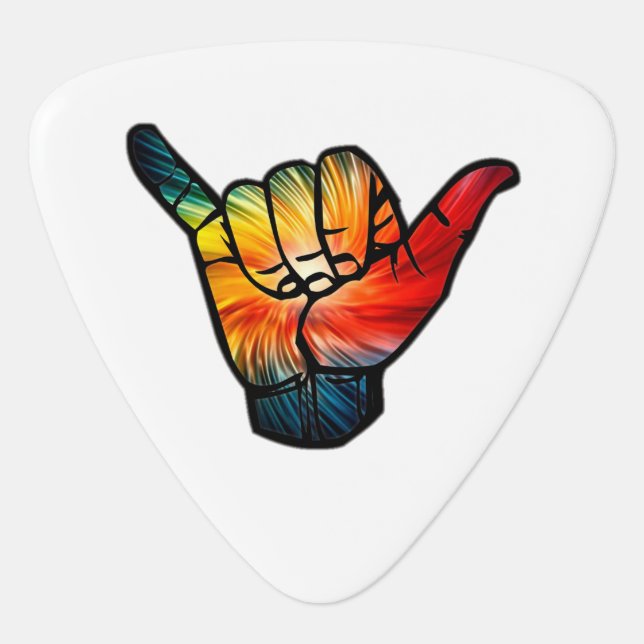 Shaka Rainbow Guitar Pick (Front)