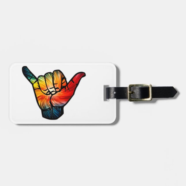 Shaka Rainbow Luggage Tag (Front Horizontal)