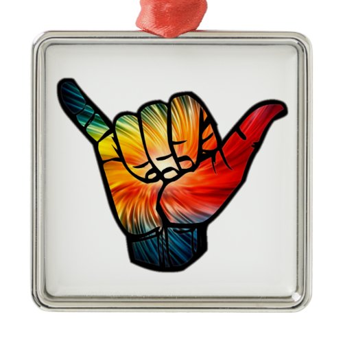 Shaka Rainbow Metal Ornament