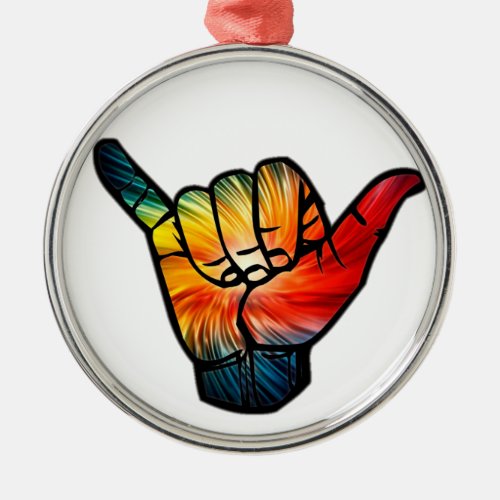 Shaka Rainbow Metal Ornament