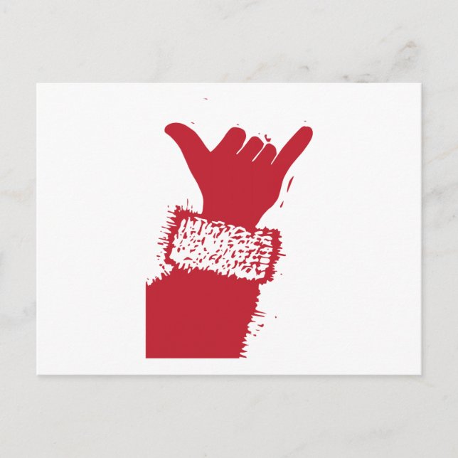 Shaka Santa Holiday Postcard (Front)