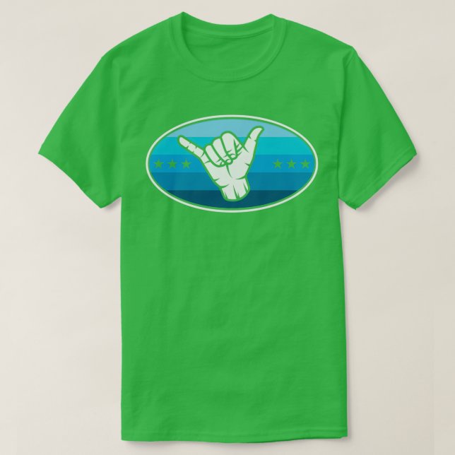 Shaka Shaka Sign Surf Sign Hang Loose Hawaiian T-Shirt (Design Front)