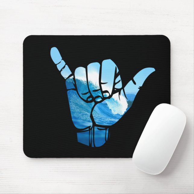 Shaka Sign Wave Rip Curl Mouse Pad (With Mouse)