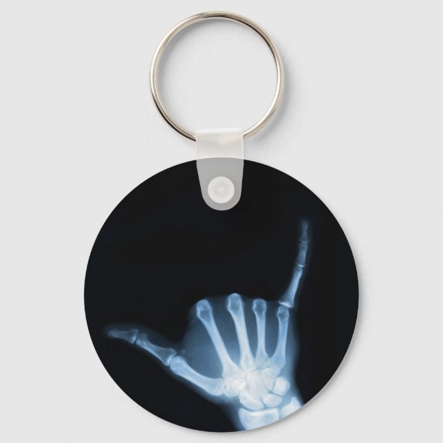 Shaka Sign X-Ray (Hang Loose) Keychain (Front)