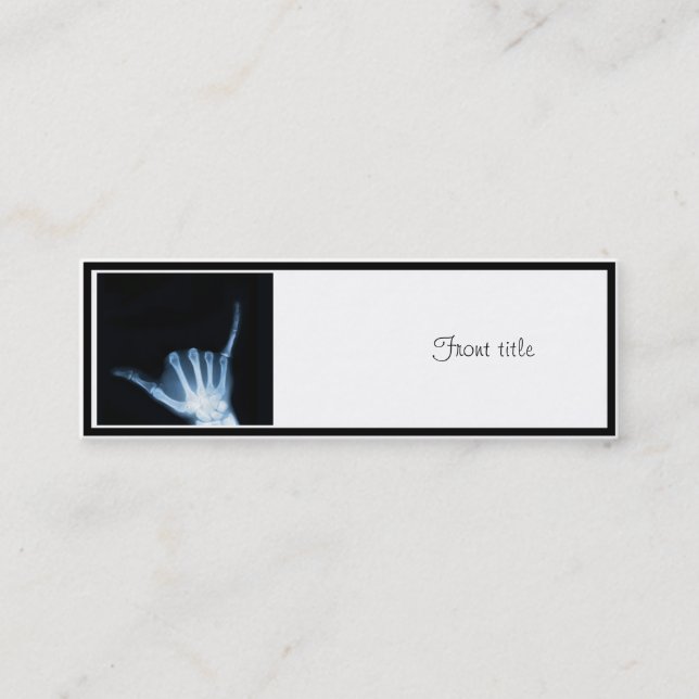 Shaka Sign X-Ray (Hang Loose) Mini Business Card (Front)