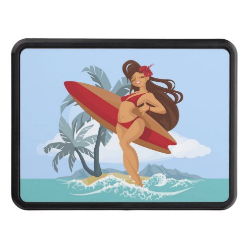 Shaka Surfing Tropical Goddess Hitch Cover