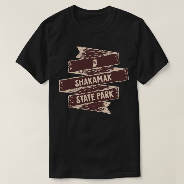 Shakamak State Park State Park Indiana IN Flag T-Shirt (Design Front)