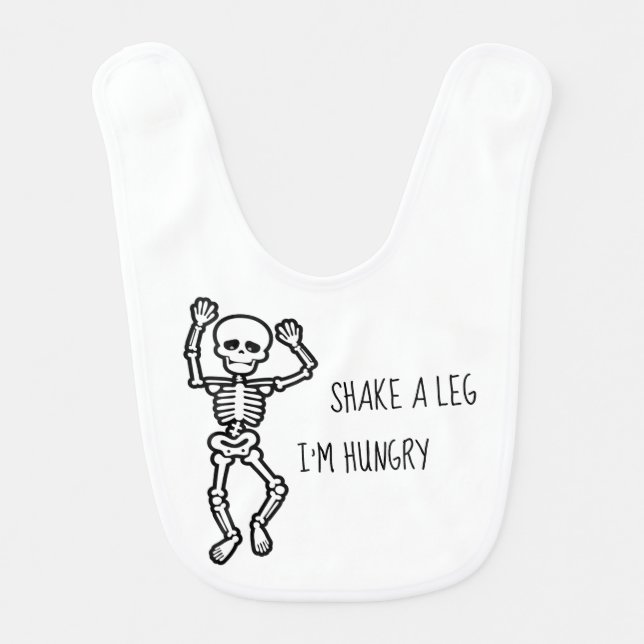 Shake A Leg I’m Hungry Halloween Design Baby Bib (Front)