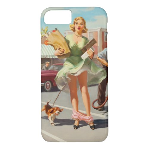 Shake down funny retro pinup girl iPhone 87 case