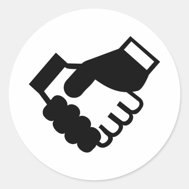 Shake hands classic round sticker (Front)