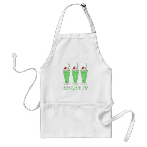 Shake It Green Milkshake St Patricks Day Shamrock Adult Apron